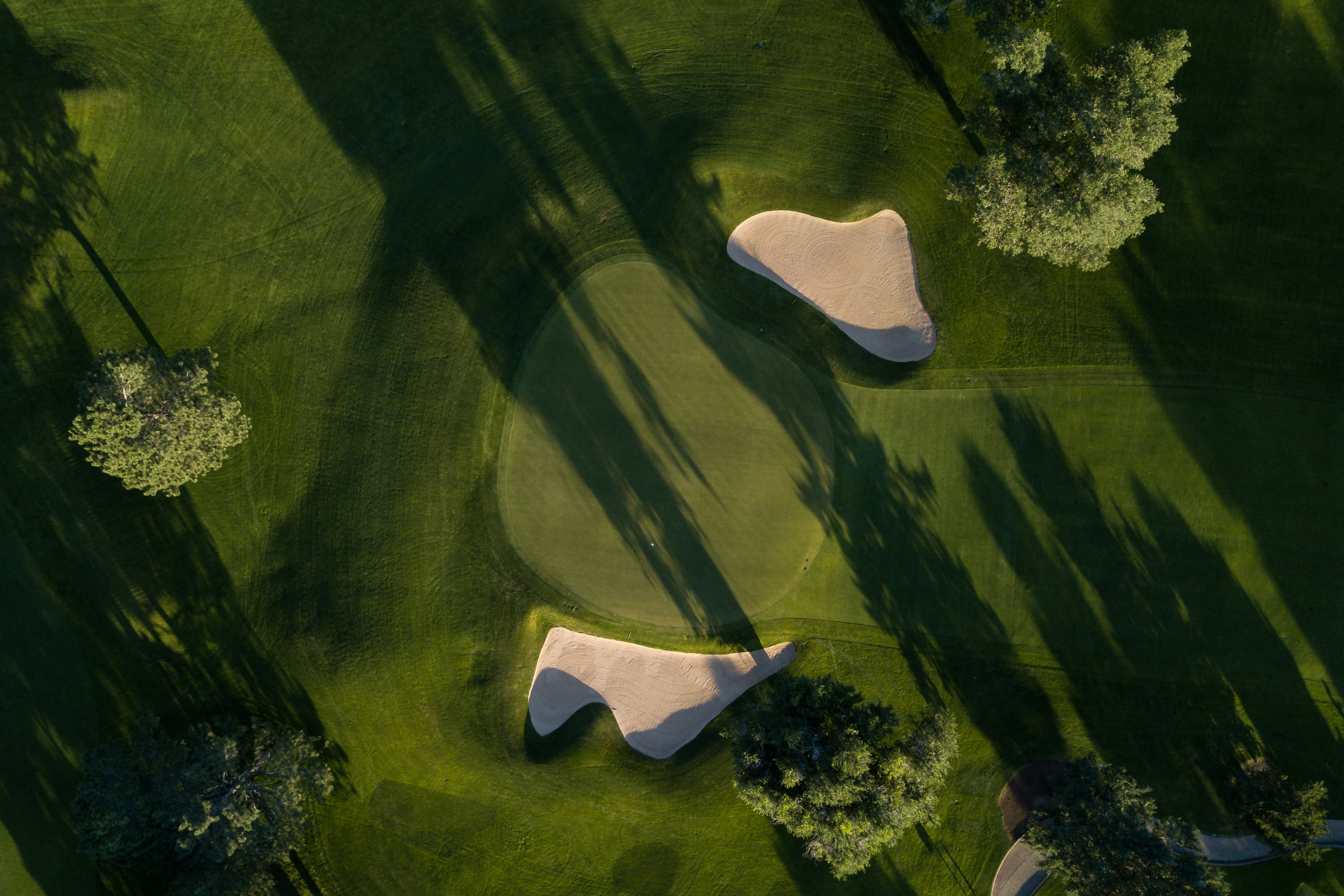 Parcours de golf vue aérienne
